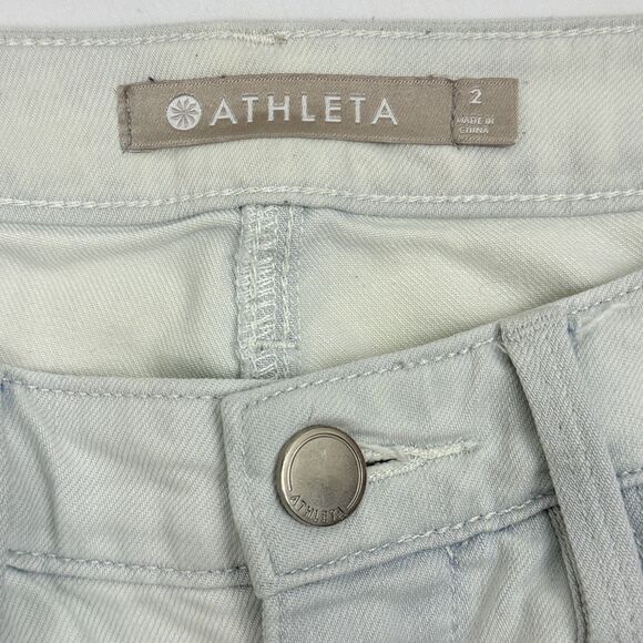 ATHLETA Sculptek Skinny Crop Jean 2 Biscayne Wash Light Blue Casual Stretch B10 - Picture 5 of 6
